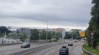 Double decker bus Oslo to Lysaker via Skøyen  Driving buss for tog  july 2021 Oslo Norway [upl. by Reisman]