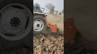 Rotavator 7 feet short trindig youtubeshort farming saktiman rotavator work farmtrac45tractor [upl. by Nnovahs]