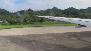 Air New Zealand 777200 takeoff from Rarotonga [upl. by Yniatirb]