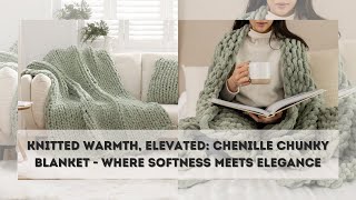 Chenille Chunky Knitted Blanket Thick Cable Knit Throw for Couch Bed Sofa [upl. by Jenine]