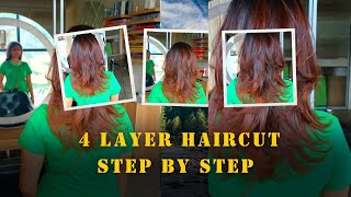 How To Cut Layer Cut Hair At Home By Self  How To Cut Layers in Medium [upl. by Leyla]