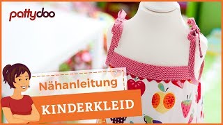 Kinderkleid nähen mit kostenlosem Schnittmuster [upl. by Ytak]