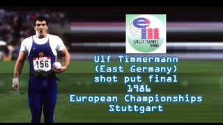 Ulf Timmermann East Germany shot put final 1986 European Championships Stuttgart [upl. by Anirol26]