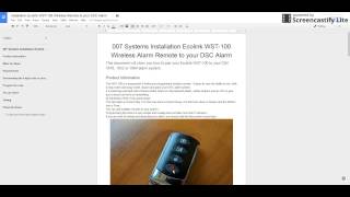 Ecolink WST100 Wireless Remote Installation [upl. by Carmon477]