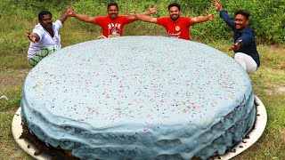 Giant Vanilla Sponge Cake Recipe  Cotton Sponge Cake By Grandpa Kitchen [upl. by Droffig]