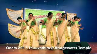 Onam Thiruvathira തിരുവാതിര  Bridgewater Temple New Jersey  2017 [upl. by Necyrb]