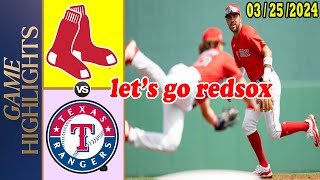 Boston Red Sox vs Texas Rangers Spring Training Highlights 32524  MLB Highlights [upl. by Oakes422]