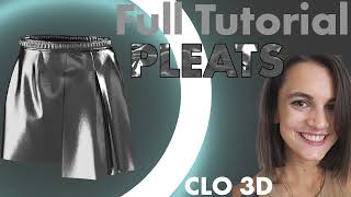 Making a Skirt with Pleats  Full Tutorial clo3d  Pattern Making [upl. by Mixie]