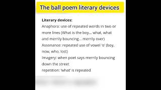 The ball poem literary devices class 10 English class10english2024 literarydevicesballpoemshorts [upl. by Idel]