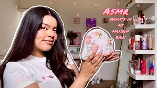 ASMR ♡ What’s in my makeup bag♡mini makeup rummaging tapping🌷💕 [upl. by Martita]