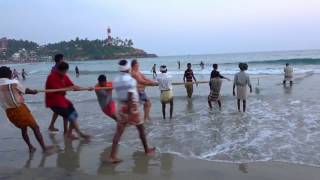 Kovalam Beach Tradional Fishing Kerala [upl. by Yrevi633]