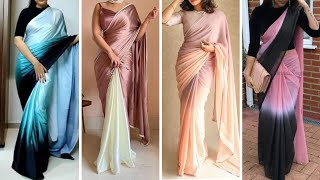 Trending Silk Sarees Designs Double Shade Sarees Collection  Blouse Sleeve Design Puff Sleeve [upl. by Venterea758]