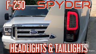 20052007 F250F350 SUPER DUTY SPYDER HEADLIGHTS amp TAILLIGHTS [upl. by Julide]