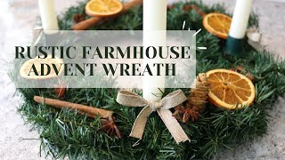 HOW TO MAKE AN ADVENT WREATH  ADVENT WREATH  ADVENT CANDLES  RUSTIC CHRISTMAS DECORATIONS [upl. by Ailisab]