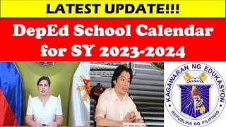 LATEST UPDATE DepEd School Calendar for SY 20232024wildtvoreg [upl. by Aissej]