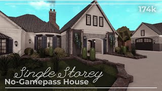 NoGamepass Single Story House 174k  Roblox Bloxburg [upl. by Scarlett707]