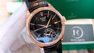 Lướt Giá Tốt Rolex Cellini Dual Time 50525 39mm Vàng Đúc 18K  Mặt Đen Ma Mị amp Huyền Bí [upl. by Etsirhc]