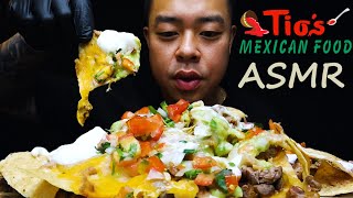 ASMR CARNE ASADA NACHOS MESSY EATING LOADED NACHOS ASMRcravings [upl. by Suzetta]