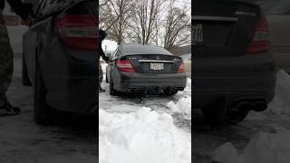 Mercedes Benz W204 C63 AMG Straight Pipe Cold Start [upl. by Netsyrc709]