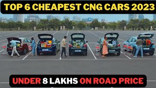 TOP 6 CHEAPEST CNG CARS UNDER 8 LAKHS 2023 [upl. by Wind]