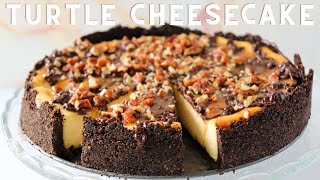 Turtle Cheesecake  The Perfect Dessert For Your Next Party  Anitas Delights [upl. by Alleuqram]