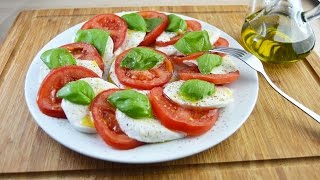 Caprese Salad  Easy Tomato Fresh Mozzarella amp Basil Salad Recipe [upl. by Myrtia]