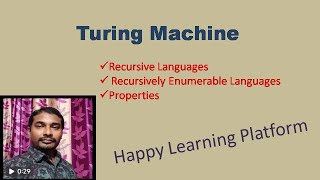 Turing Machine Recursive  recursively enumerable  Properties in Tamil [upl. by Morgen]