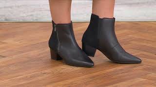 Clarks Collection Leather Heeled Ankle Boots  Ellanie Vibe on QVC [upl. by Tamma662]