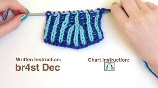 Brioche Knit Tips Brioche 4 Stitch Decrease br4st dec [upl. by Apfel]