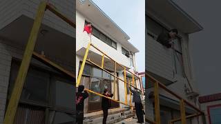 Balcony aluminium alloy window installation process [upl. by Adamek]