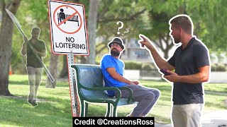 Putting No Loitering Signs Next to Park Benches Prank [upl. by Akihsat]