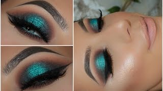 Halo Teal Pop of Colour Smokey Eye  Amys Makeup Box [upl. by Alleyn999]