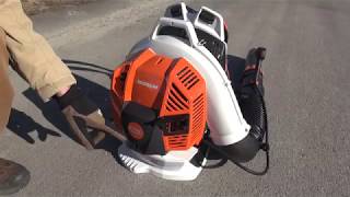 STIHL BR 800 C MAGNUM Backpack Blower with Side Start In Action [upl. by Micki]