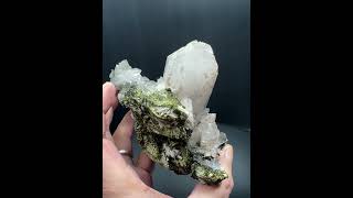 Quartz  Epidote Size 117cm Origin Yongshan Zhaotong Yunnan China [upl. by Ainattirb]