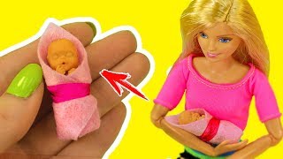 РЕБЕНОК для КУКЛЫ 👶 БЕРЕМЕННАЯ КУКЛА БАРБИ МАМА РОДИЛА Barbie FIMO Мастер класс Ирина Иваницкая [upl. by Tharp]