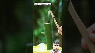 Bamboo criterion with mini hand water pump bambooart bamboo viralshort diy [upl. by Nnaylloh]