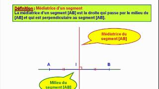 médiatrice dun segment cours maths 6ème [upl. by Marianne599]