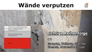 Wand verputzen  richtige Reihenfolge von Putz und Mörtel [upl. by Sloatman]