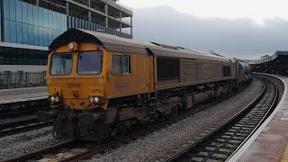 GBRF 66792 amp 66791 depart Bristol Temple Meads working RHTT from WestonsuperMare [upl. by Devy]