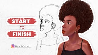 How to paint a character Sketch to Final Touches Tutorial [upl. by Serene878]