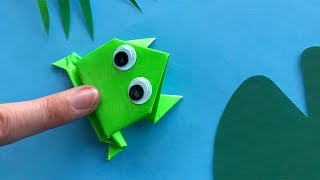 Origami Frosch basteln mit Kindern  Tiere falten mit Papier  Einfache Bastelideen [upl. by Behm]