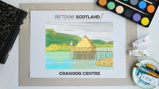 Sketching Scotland  Draw The Scottish Crannog Centre  Ep3 [upl. by Kcirad]