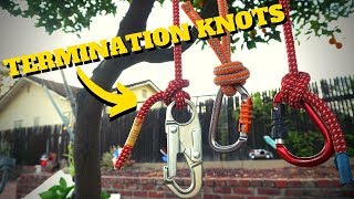 HOW TO TIE TERMINATION KNOTS Intro to Tree Climbing W Bino H amp Noah Pt8 [upl. by Lizbeth]