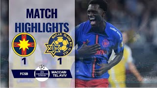 FCSB 1 1 MACCABI TEL AVIV UEFA CHAMPIONS LEAGUE HIGHLIGHTS  23072024 [upl. by Nerradal171]