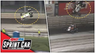 Pursley amp Chapple Walk Away After HighFlying USAC Crashes At Knoxville Raceway [upl. by Ettecul533]