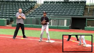 Ripken Baseball Fielding Tip  Receiving the Throw from First Base [upl. by Orlando]