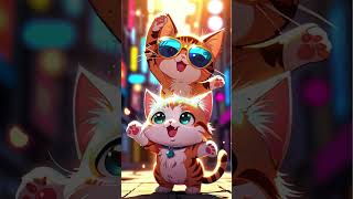 Funky Grooves  Cool Cat  kitten Jamming with Sunglasses catshorts [upl. by Waldman639]