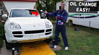 PORSCHE CAYENNE S OIL CHANGE AND OIL FILTER CHANGE [upl. by Nybbor]