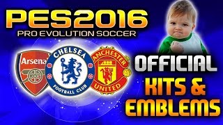 PES 2016  OFFICIAL KITS AND BADGES TUTORIAL [upl. by Siddra773]