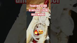 Feuerwurst mit Krautsalat Zaziki und Zwiebel [upl. by Charla419]